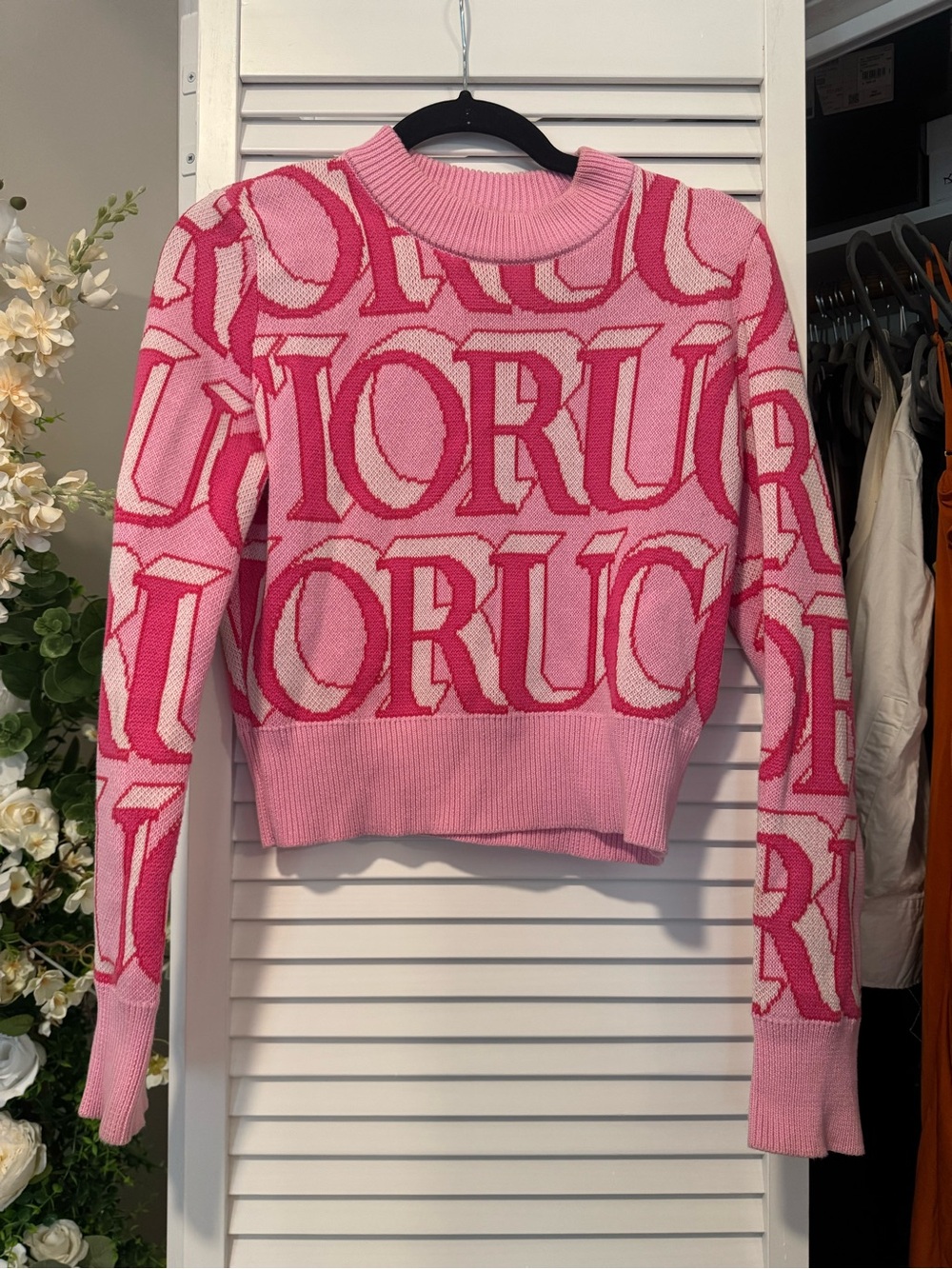 Pink cropped Fiorucci Sweater